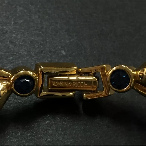 Authentic NINA RICCI Rhinestone Gold Tone Necklace PICK ONE 1-4 - Picture 5 of 6